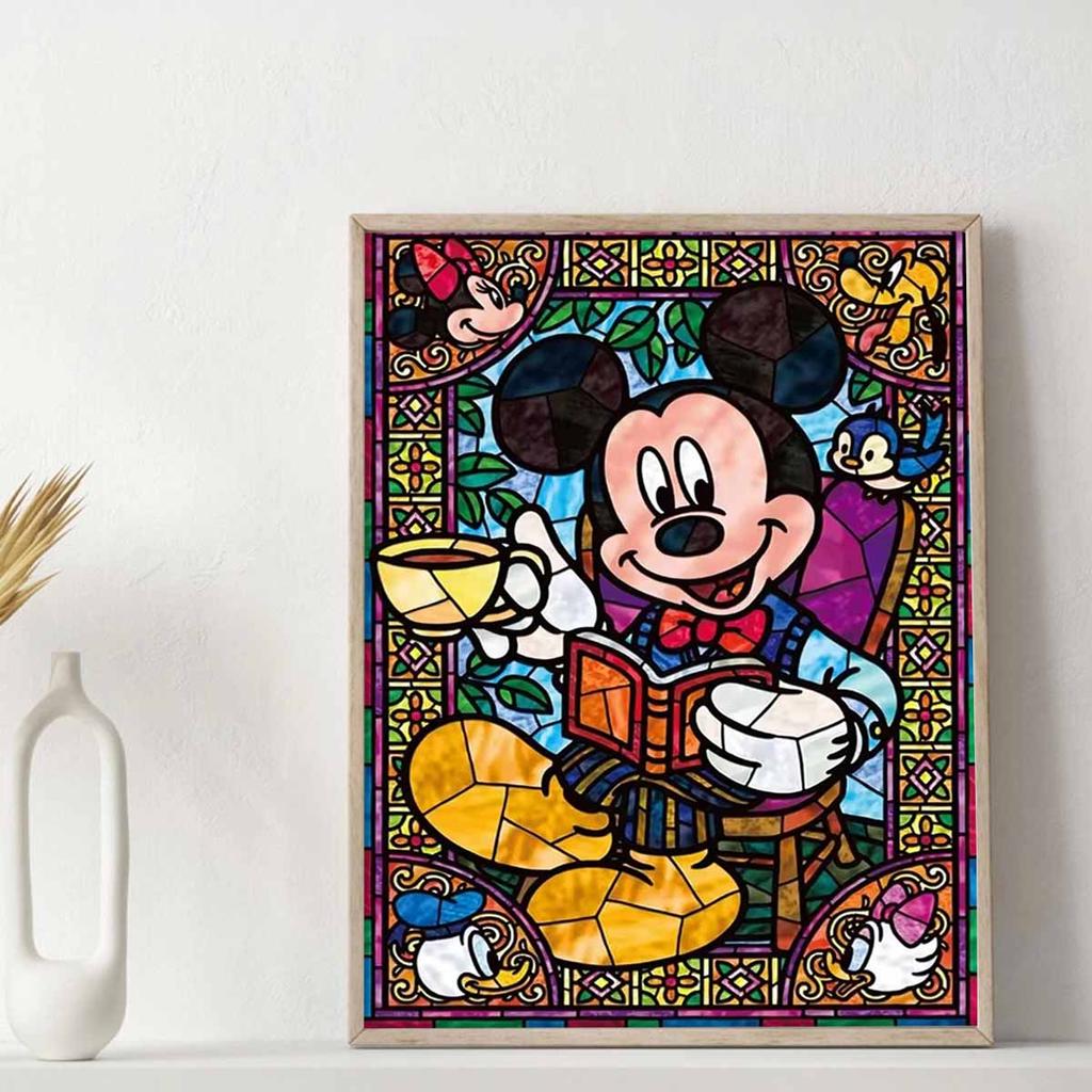 DIY Diamond Painting Mickey Drinking Coffee Cross Stitch Kit Mosaic Art Diamond Painting Full Circle Diamond Home Decoration