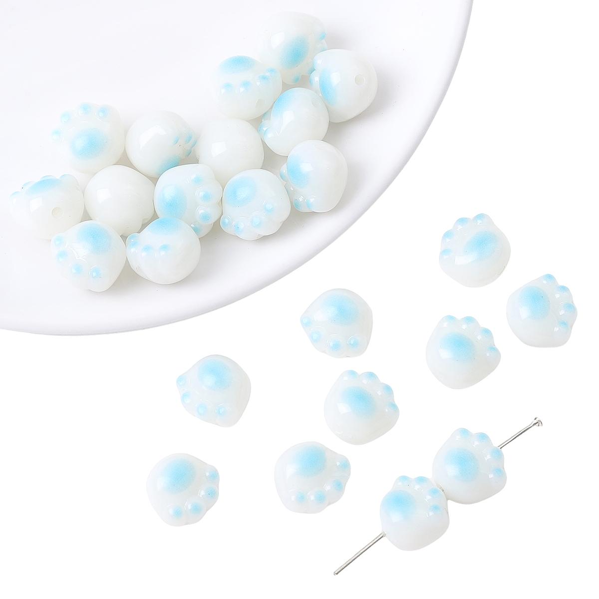 

10 шт./пакет акрилові намистини з котячої лапи для виготовлення ювелірних виробів своїми руками, браслет, сережки, прикраса 12*13mm 10pcs