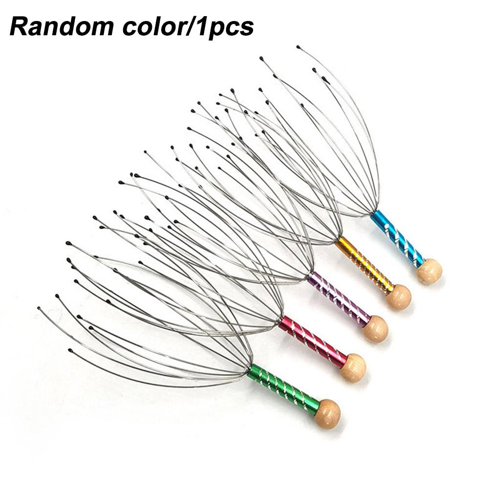 

Handheld Head Massager Claw Scalp Scratcher Itch Reliever Stainless Steel Engraved Head Massager Soul Extractor Random Color New