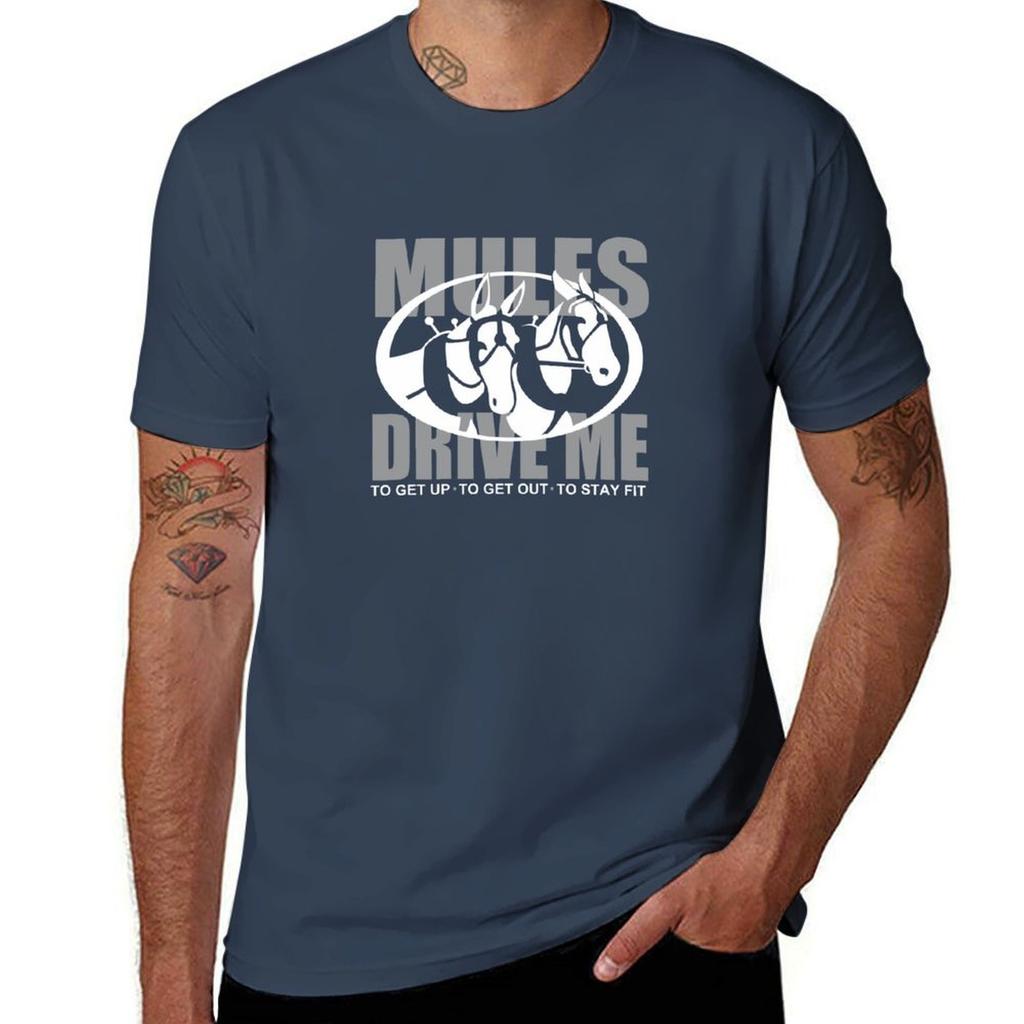 Mules Drive Me Mule Carriage Driving NickerStickers? On Redbubble T-Shirt Men T Shirt Cotton 100% T-Shirt