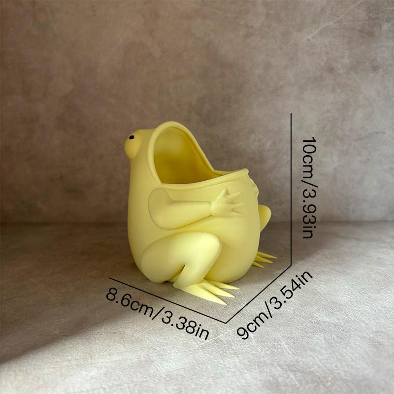Cute Frog Flower Pot Succulent Plant Pot Plastic Planter Desktop Ornament Pen Container Home Garden Decoration
