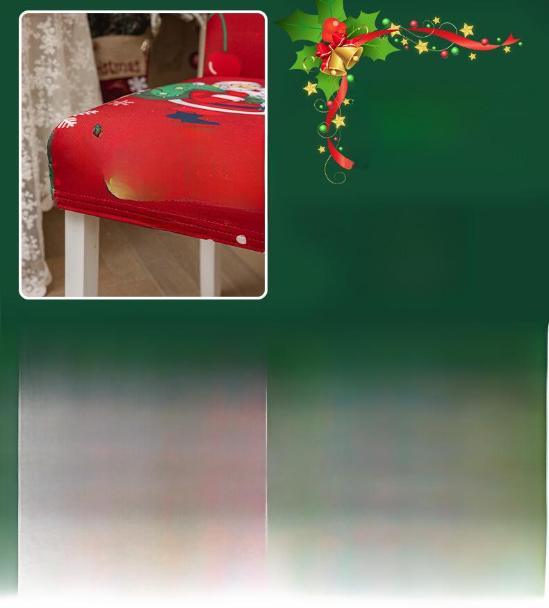 Decorative Cross-Border Christmas Chair Covers - Elastic Dining Chair Back Covers, Holiday Decor, Christmas Tablecloth Chair Covers.