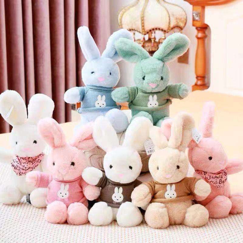 Cute Sweater Rabbit Doll Dress Rabbit Plush Toy Scarf Rabbit Claw Doll Wedding Gift