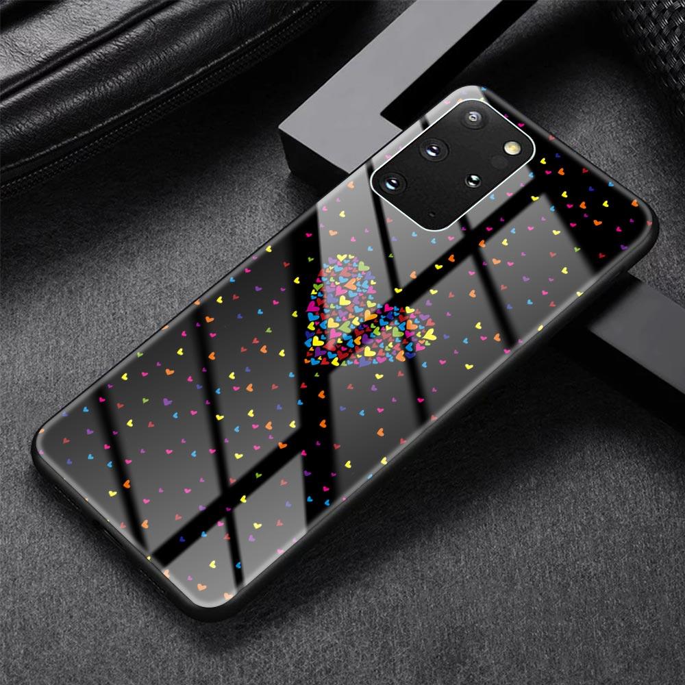 

Стеклянный чехол для Samsung Galaxy S20 FE S10 S9 S8 Plus Note 20 Ultra 10 Lite 9 8 чехол для телефона с милым сердечком в виде сердца Samsung Note 9