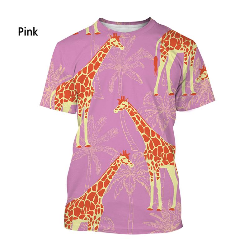 New Fashion Cute Animal Giraffe 3D Print T-shirt Mens Funny T Shirt Women Casual Short Sleeve Tee Shirt