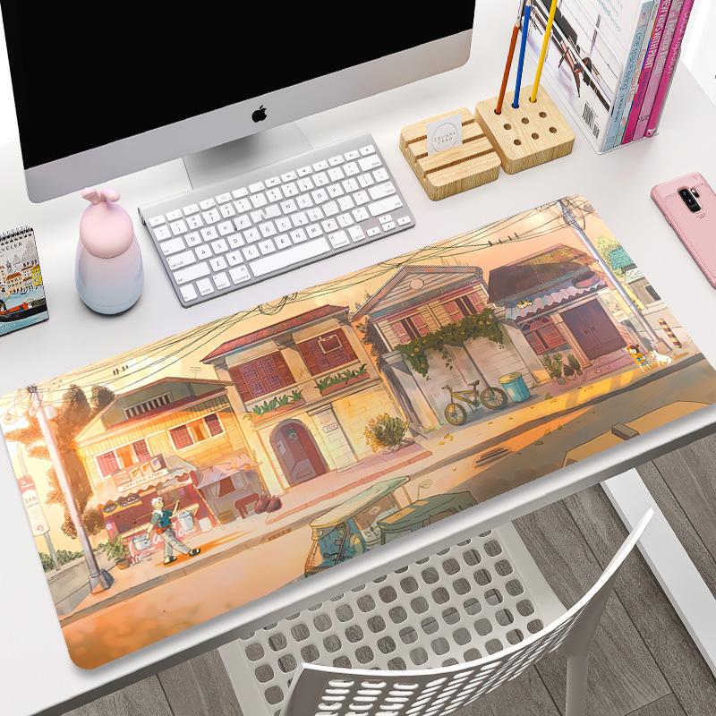 Kawaii Mousepad XXL Custom Home Computer Keyboard Desk Pad Green Plant Desk Mats Laptop Anti-slip Table Mat Cute Bunny Mouse Pad