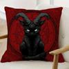PC Mystic Satan Katze Kissenbezug Dekorative Sofakissenhülle für Zuhause Büro (Einsatz nicht enthalten)