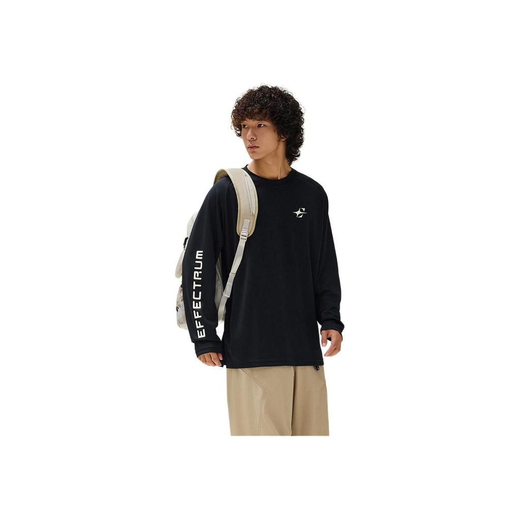 Anta Simple Letter Fashion Round Neck Comfortable Moisture Wicking Long Sleeve T-Shirt Men Tops 952531402-3