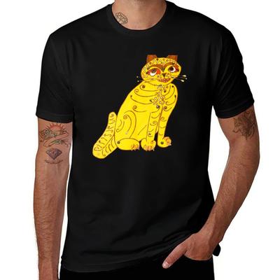 Abbas Yellow Cat TShirt Work Duty Casual TShirt