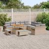 Garden Sofa Set with Cushions 13 Pcs Beige Poly Rattan