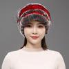 Fur Hat for Women Winter Rex Rabbit Fur Middle-aged and Elderly Ladies Mothers and Grandmothers Fashionable and Warm Knight Cap