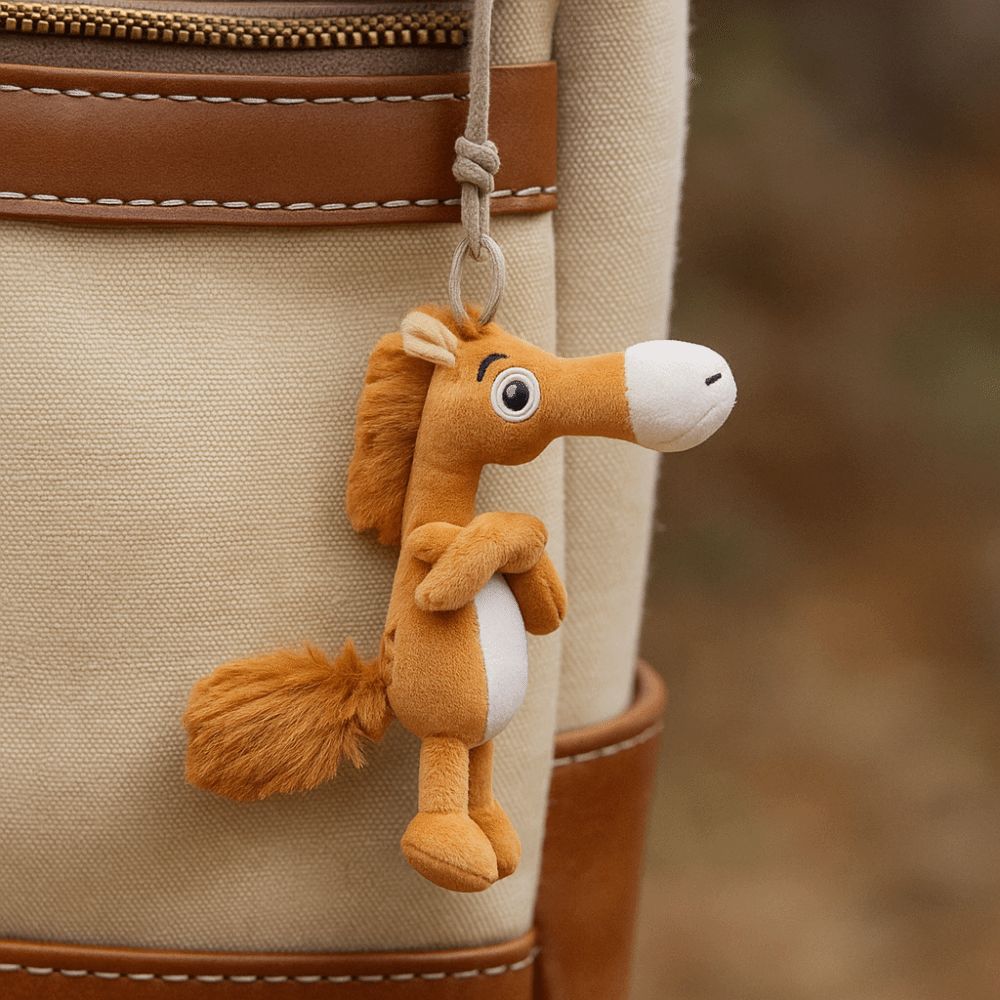Portable Elegant Zodiac Horse Mascot Chinese Mascot Soft Horse Plush Doll Toy Decoration Key Chain Bag Charm Gift