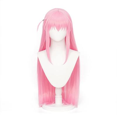 Goto Hitori Cosplay Wig, Heat-Resistant Wig with Wig Net, Perfect for Christmas, Halloween, Cultural Festivals, School Festivals, Stage Performances,