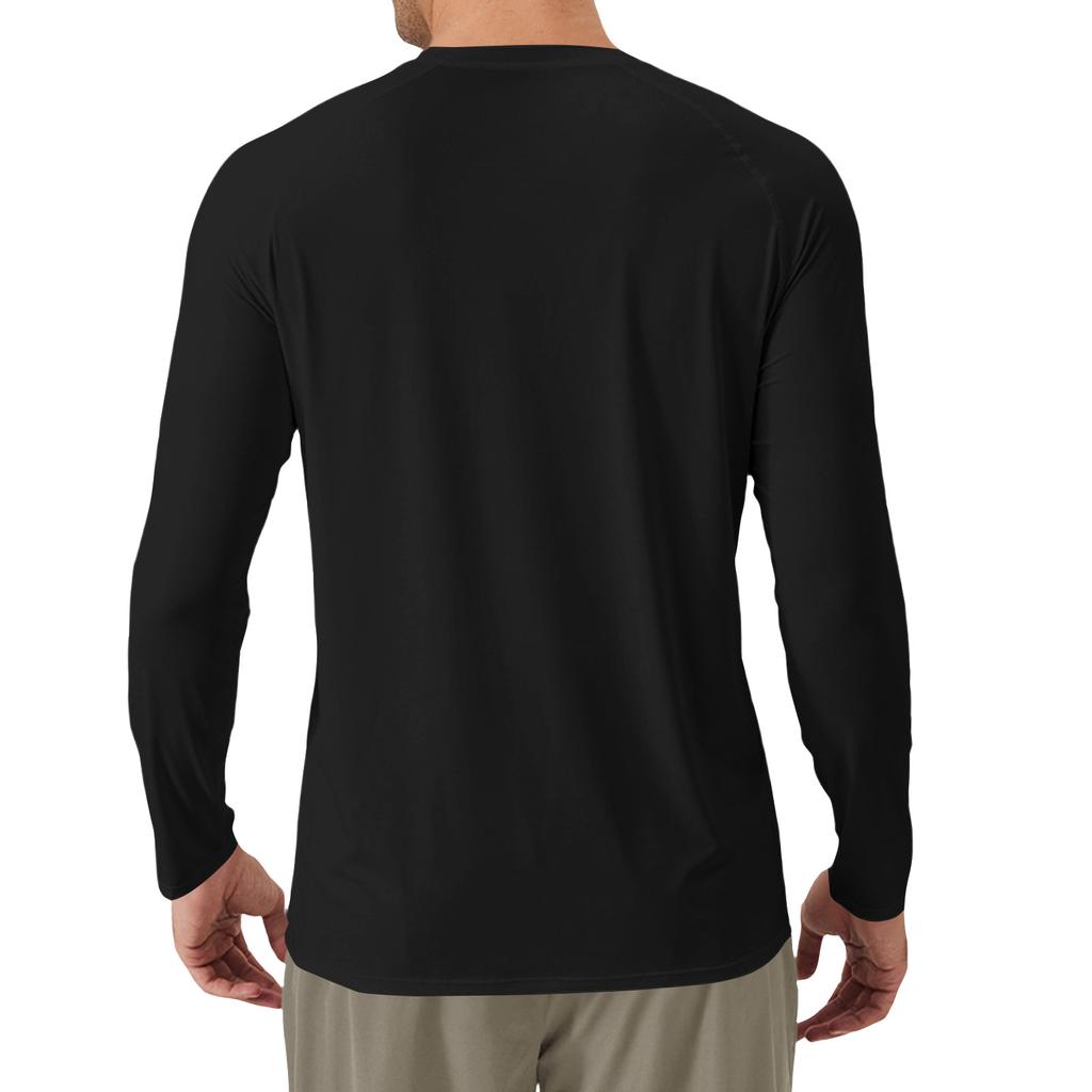 Men's Long Sleeve Athletic T Shirt Lightweight Quick Dry Crew Neck Casual Sports Tee for Outdoor Gym Running Training