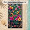 Birds Theme Soft Beach Towel Personalized Custom Name Text Towel Portable for Beach Pool Travel