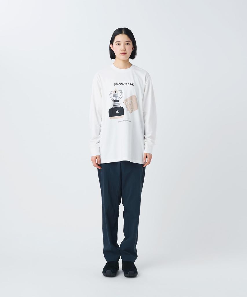 Enjoy Camping Long Sleeve OFF Size M [Snow Peak] T-Shirt TS-26SU001 Long-sleeved T-shirt, Men's/Women's, WHITE,