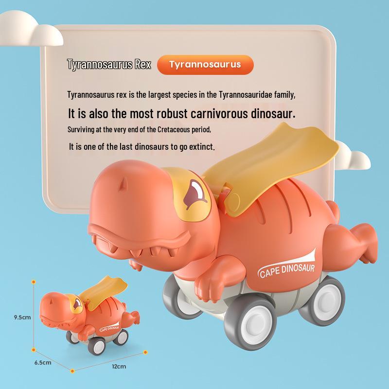 Kids' Dinosaur-Inspired Press-On Inertia Car Toy