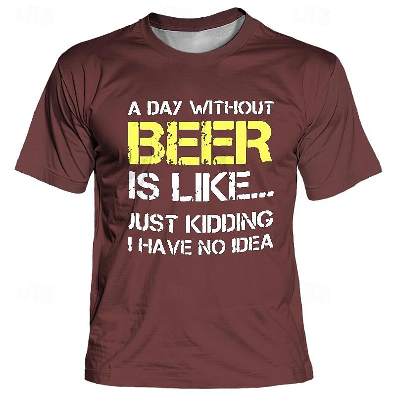 Summer Men's Clothes Fashion I Like Beer Graphic Short-sleeved T-shirt O-Neck Short Sleeve Tee Oversized Loose T-shirts Man