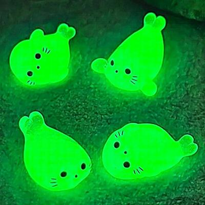 Animais que brilham no escuro Alívio de Estresse Foca Ornamento de Aquário em Miniatura Decoração de Jardim de Fadas Para Decoração de Aquário