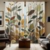 2pcs of HD Small Fresh Leaves Decorative Curtain Yellow Digital Printed Curtain Home Decoration Style Decoration Living Room Bed