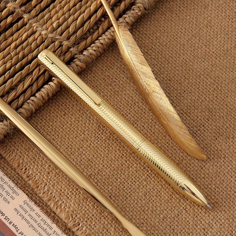 Metal Plated Rotating Ballpoint Pen, Business Advertising Gift, Oil Pen, Ballpoint Pen, Signature Pen, School Office Supplies
