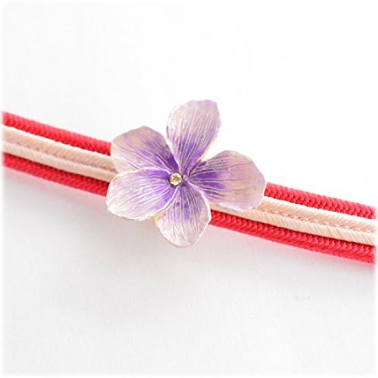 Palnart Poc SUU [Obidome] [Single Violet] Flower Violet Purple Kimono Obi Japanese Clothing Obidome Modern Style
