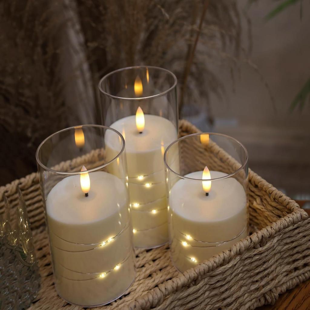 LED Candle Lights, Flashing, Long, Christmas Decoration, Soothing Light, Warm Color, Fragrance-Free, Flameless, Night Light, Sleep Aid, Stylish,