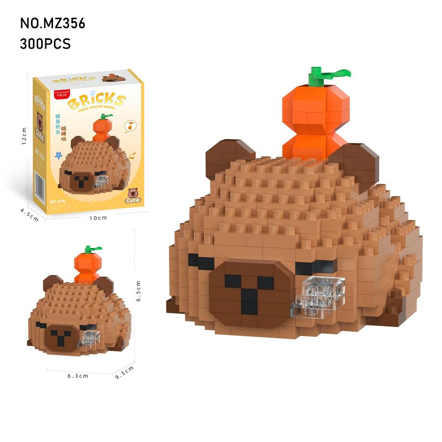 Miniso Capybara Puppe Spielzeug Mikropartikel Bausteine Lernspielzeug DIY Niedliche Cartoon Figur für Kinder Geburtstagsgeschenke