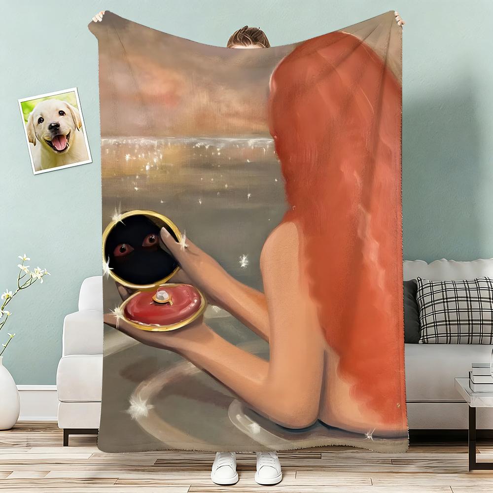 Pearls Scattered in the World Throw Lightweight 240g Flannel Blanket Soft Skin-friendly for Summer Cooling 75x90cm