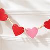 61.81in Felt Heart Garland Red Pink Color Valentine Bunting Banner  Valentine's Day Decor