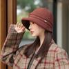 Klobouk bucket dámský módní podzimní a zimní termální klobouk temperamentní klobouk typu basin