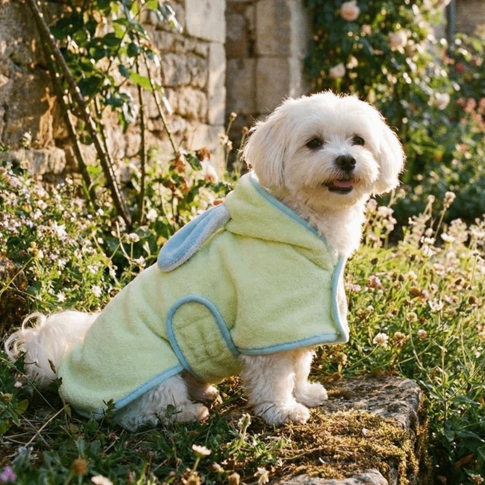 Warm Dog Hooded Bathrobe Coral Fleece Dog Bath Towels Pet Quick Drying Towel  Outdoor