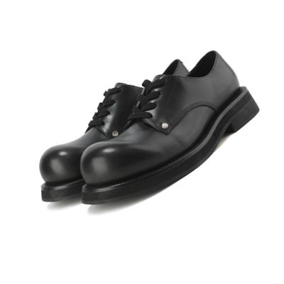 Spring Big Head Leather Derby New Men's Place-up Business Groom Dress Shoes