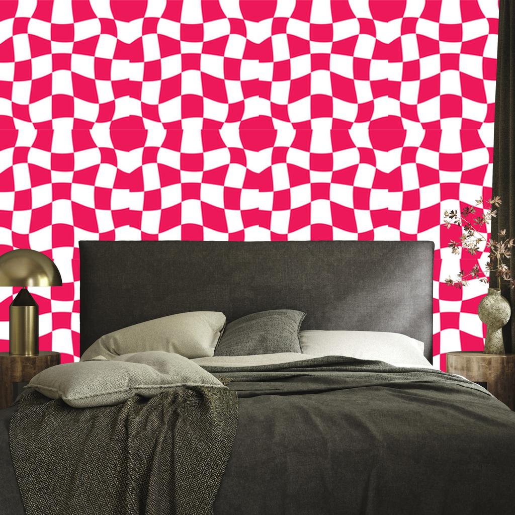 Wallpaper Casual Checkerboard of Roses for Living Room and Bedroom 50x1000