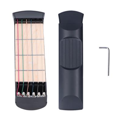 Strumento tascabile per la pratica della chitarra 6 corde colorate tastiera portatile allenatore di accordi per principianti 4 tasti