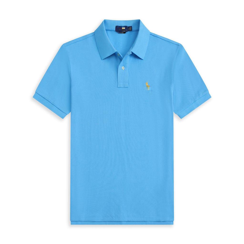 Polo a maniche corte da uomo con logo cavallo ricamato T-shirt casual