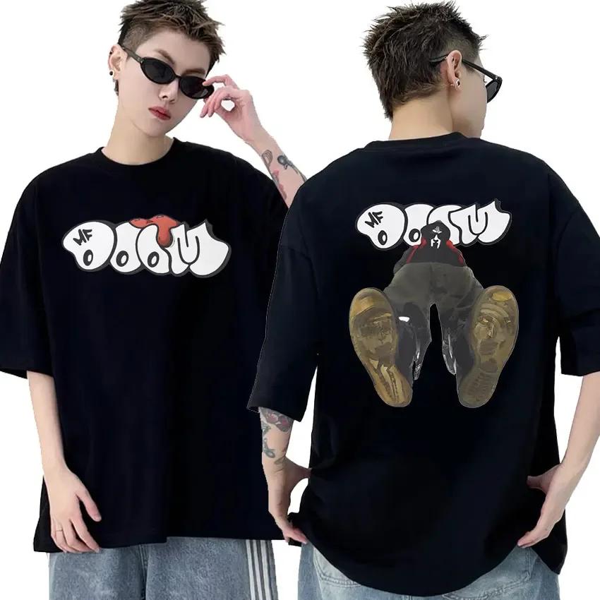 Rapper Mf Doom Graphic T Shirt Madvillainy Metal Music Album T-shirt Men Women Punk Vintage Oversized Cotton Tshirt Streetwear