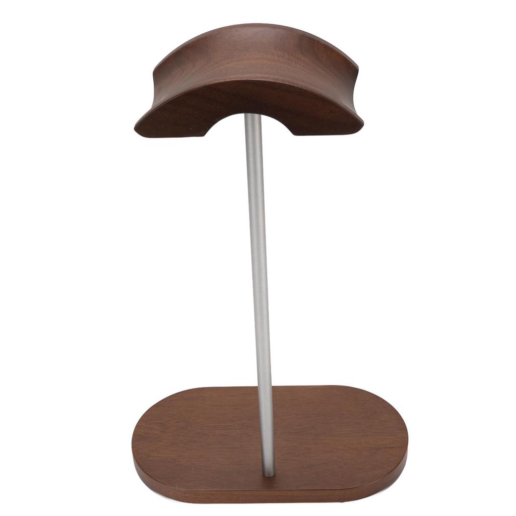 Walnut Headphone Stand Headset Holder with Aluminum Alloy Supporting Bar Wood Base for Gaming Headph