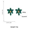 Bohemia Ethnic Style White Enamel Flower Stud Earrings for Women Charm Stainless Steel Wedding Bride Jewelry Accessories Gift