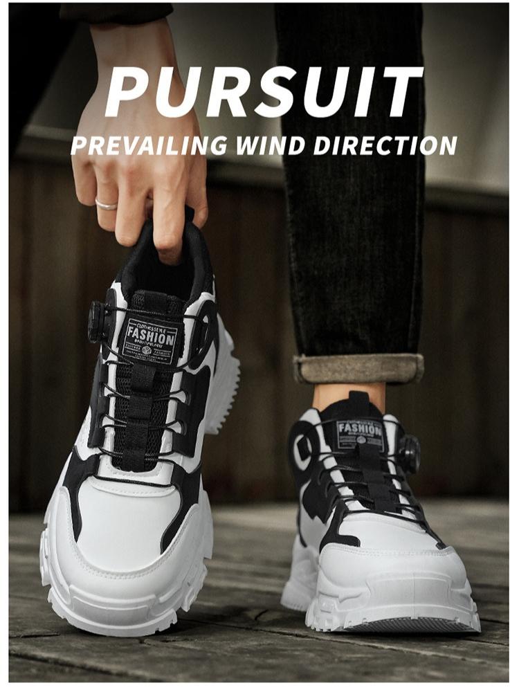 Mens High Top Dad Shoes Comfortable Breathable Chunky Sole Sneakers Fashion Casual Sports Shoes Height Increasing Platform Shoes