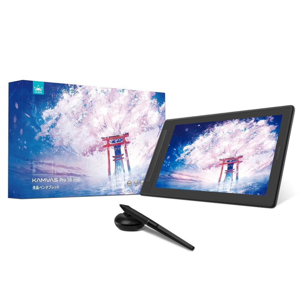 HUION LCD Pen Tablet Kamvas Pro16 Luxury Edition Inch Improved Pen PW517 Comes with Exclusive Stand Black [Japan Limited] (2.5K) 15.8