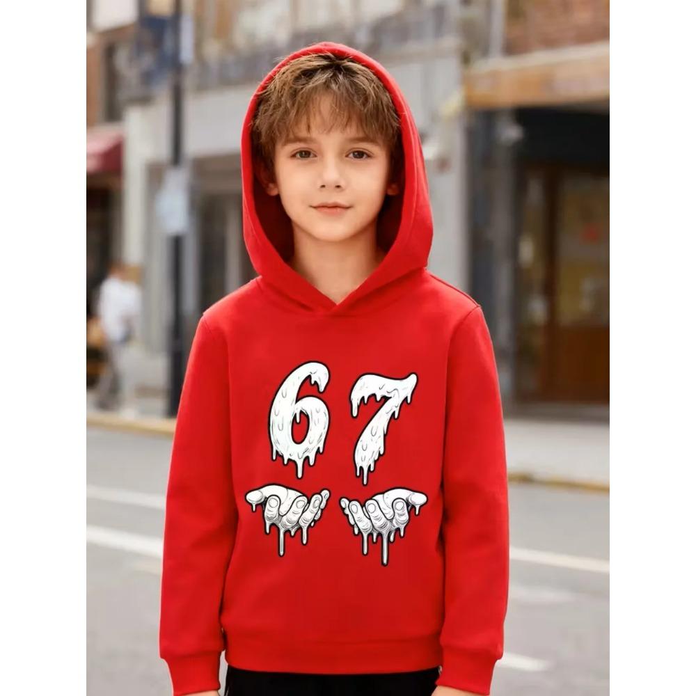 Lente Herfst 67 Zes Zeven Grappige Meme Kinder Hoodie Jongens Meisje Met Capuchon Pullover Hiphop Streetwear Zacht Casual Kinder Sweatshirt Pullover Top