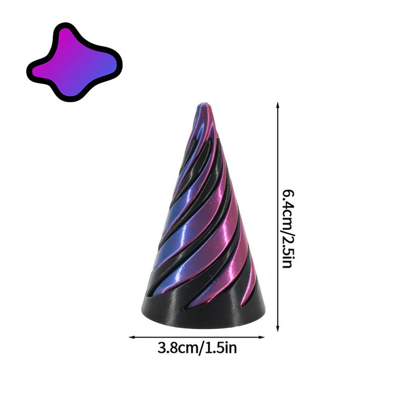 3d Printed Toys Desk Accessories Three-dimensional Pyramid Printed Spiral Cone Helix Screw Rotating Stress Relieving Spiral Cone