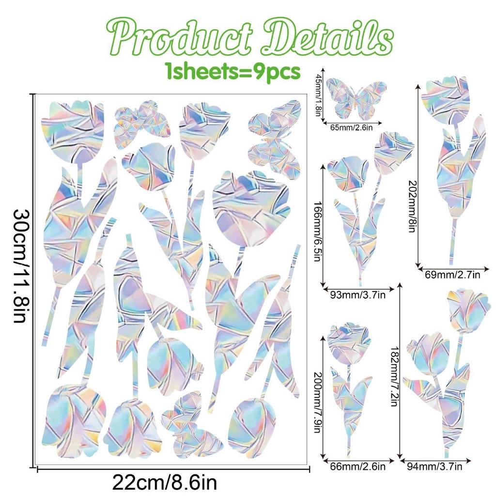 Christmas Windows Rainbow Prism Stickers Rainbow Film for Window Glass Clings Static Removable Suncatcher Decal Sticker