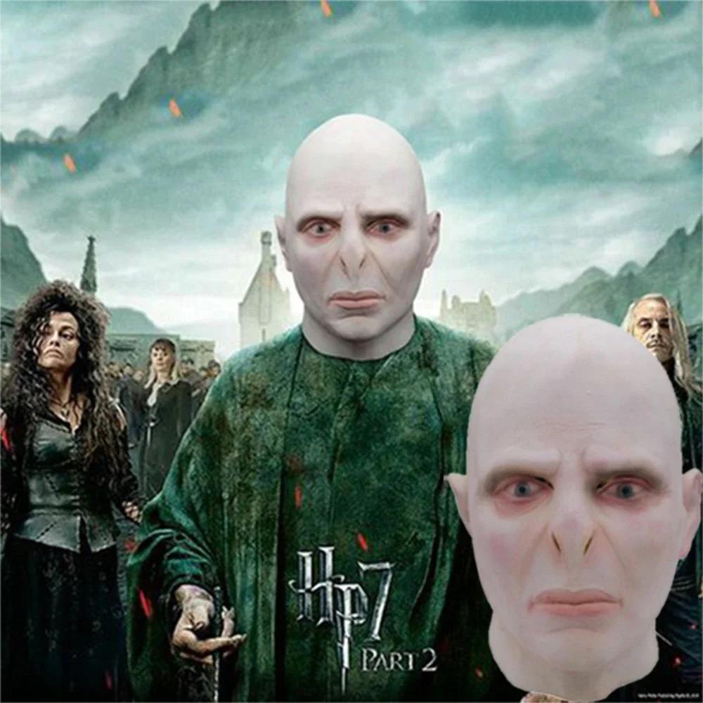 Voldemort Role Playing Mask Magic School Tom Marvolo Riddle Headwear Horror Bald Latex Mask Halloween Mask Party Mask