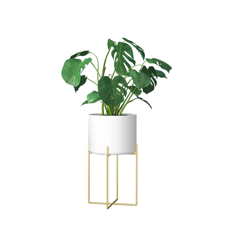 Nordic Style Wrought Iron Flower Stand - Creative Indoor Metal Storage Rack for Living Room Decor and Ornaments