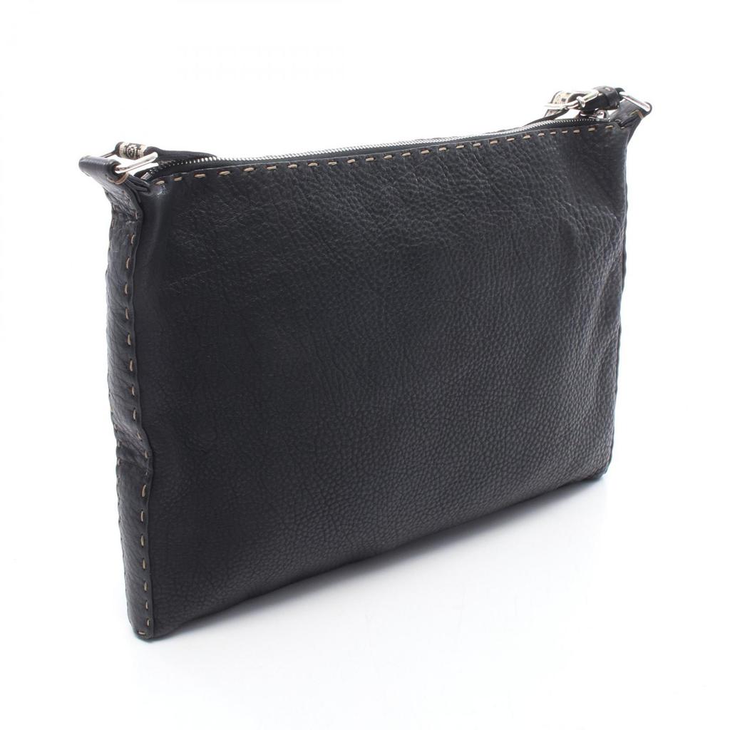 Used FENDI Selleria Shoulder Bag 8BT093 Leather Black Used Women