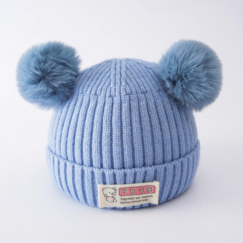 Newborn winter baby hat male treasure female treasure wool hat knitted hat cotton inner warm thickened warm hat