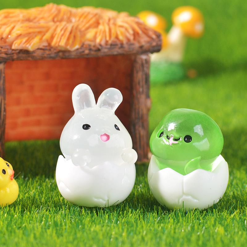 Micro-landscape Cute and Adorable Pet Animals Eggshell Gardening Doll House Decorations Resin Small Ornaments