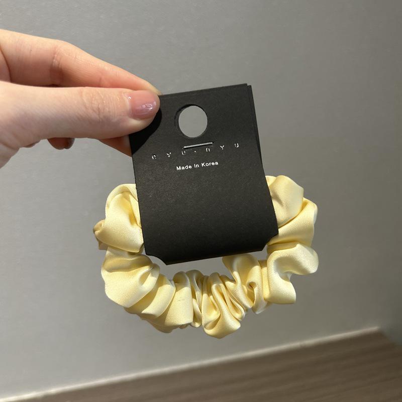 Korean Satin Silk Elastic Hair Tie - Chic, French Style Solid Color Band